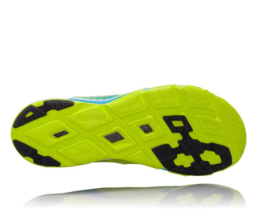 Hoka One One Koşu Ayakkabısı Erkek Yeşil/Mavi - Evo Carbon Rocket - QH6152487